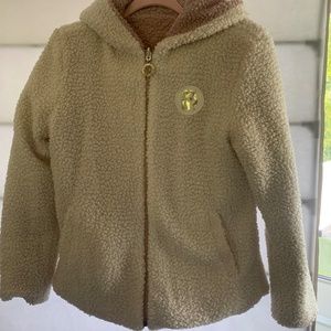 DKNY Reversible Faux Sherpa Jacket Pink & Cream Large